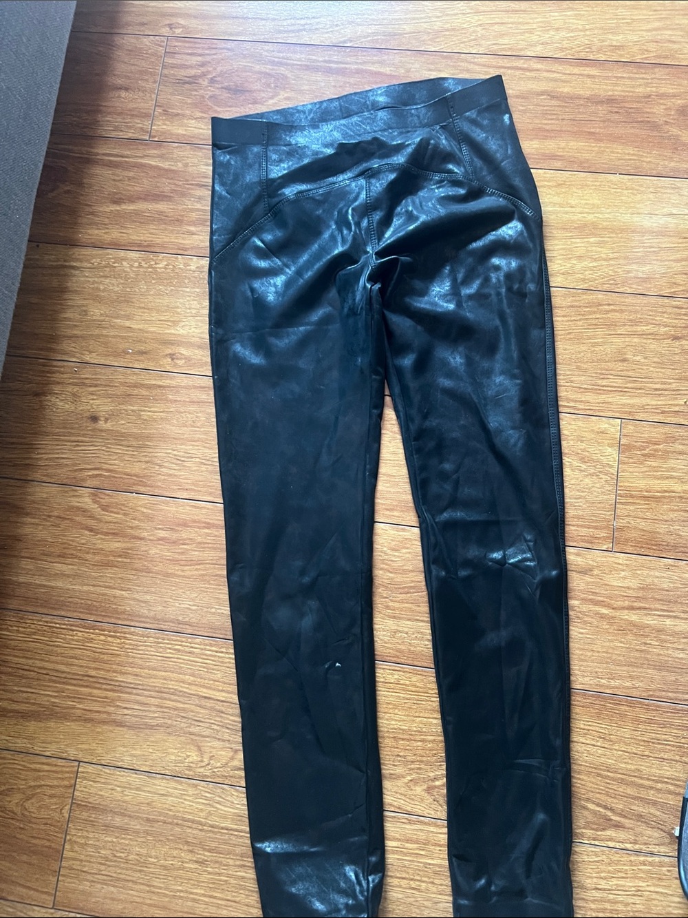 Black Faux Leather Men’s Pants
